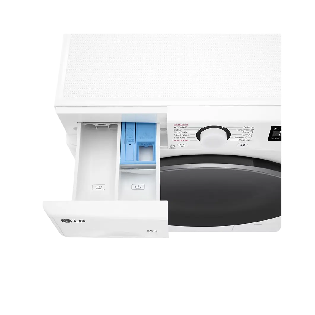 Mașină de spălat cu uscător LG F2DR509S1W, 8kg, Alb