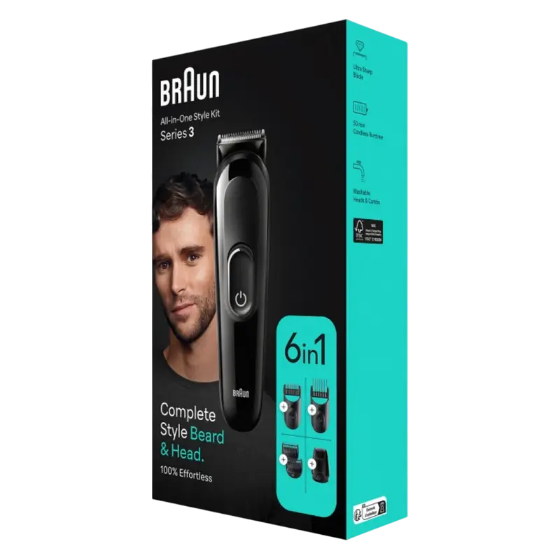 Aparat de tuns barba bărbați Braun MGK3420, Negru