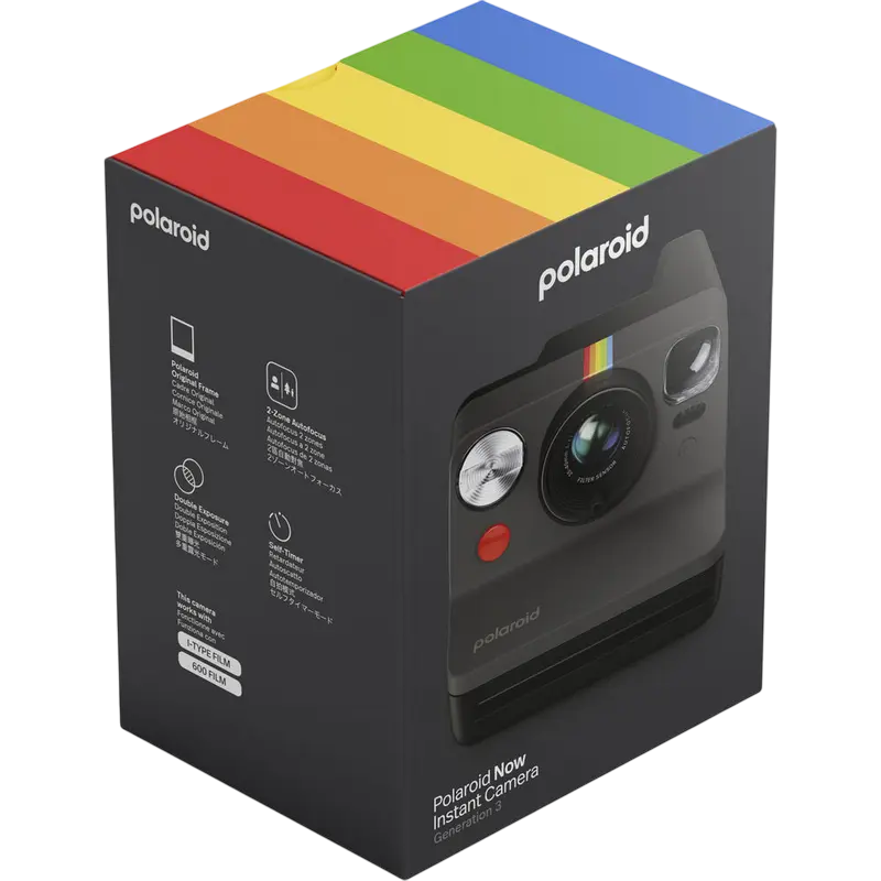 Фотоаппарат моментальной печати Polaroid Now Gen 3 + Color Film Bundle, Черный