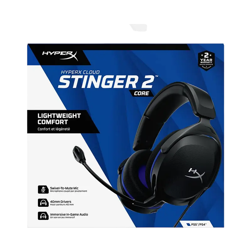 Игровые наушники / гарнитура HyperX Cloud Stinger 2 Core, Проводной аналоговый, Чёрный