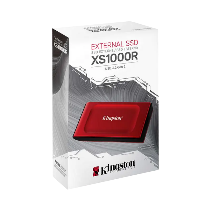 SSD portabil extern Kingston XS1000, 1 TB, Roșu (SXS1000R/1000G)