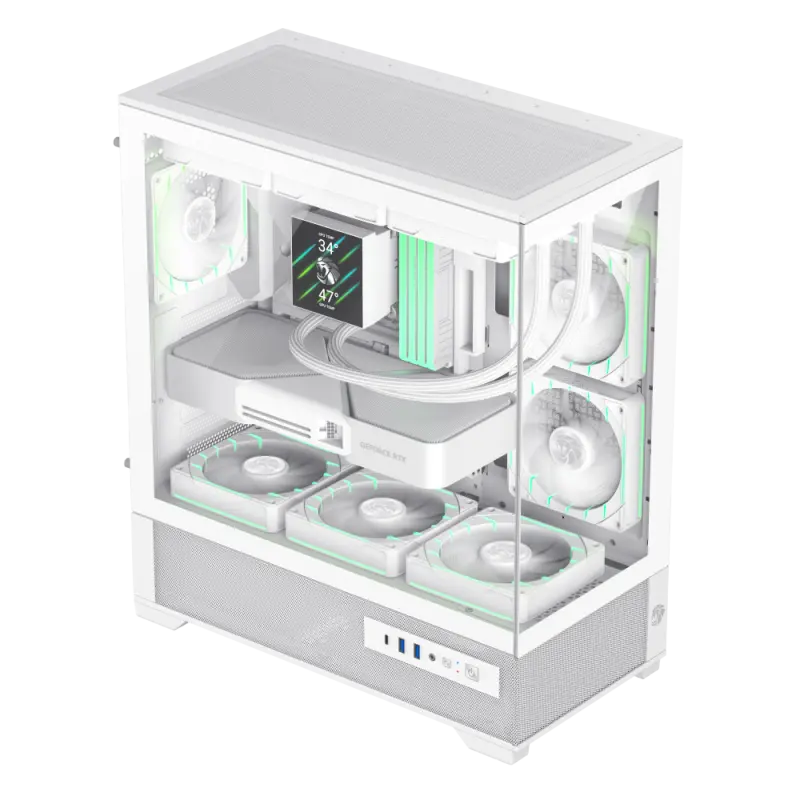 Carcasă PC Gamemax VISTA 2 AW, Midi-Tower, Fără PSU, Alb