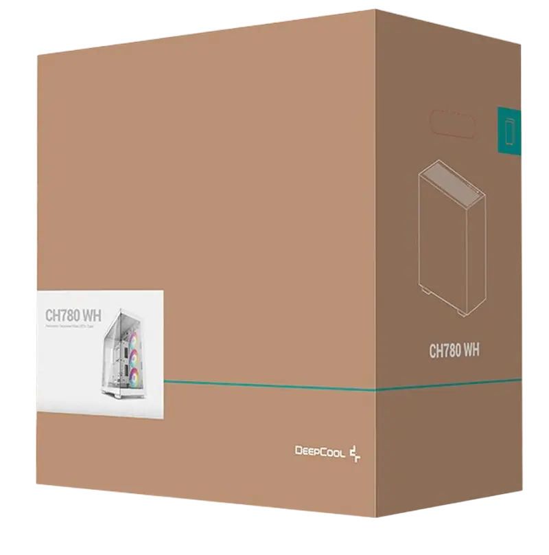 Carcasă PC Deepcool CH780, Full-Tower, Fără PSU, Alb