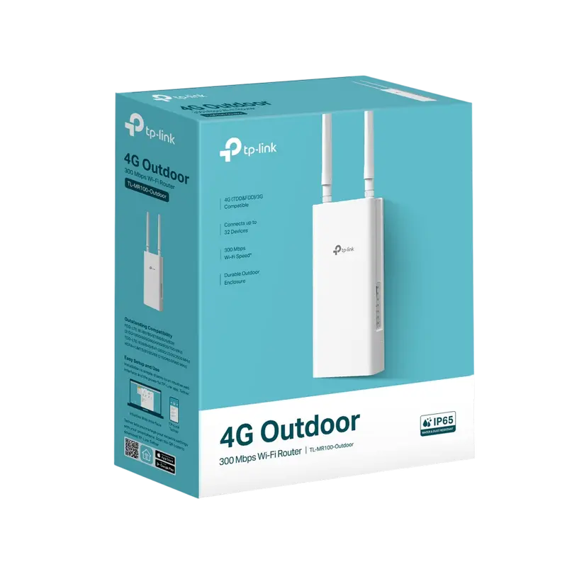 Беспроводной маршрутизатор TP-LINK TL-MR100-Outdoor, 3G, 4G, Белый