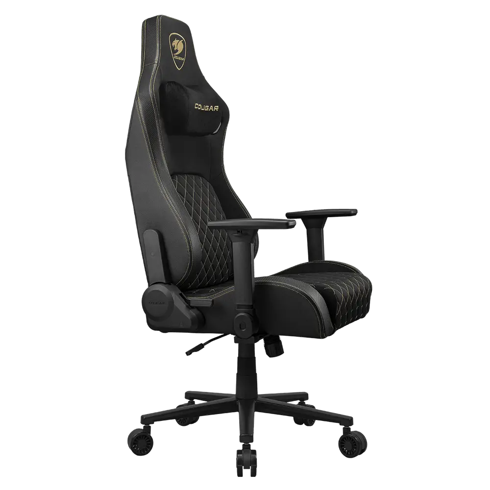 Scaun Gaming Cougar Defensor, Țesătură, PU Piele, Gold F