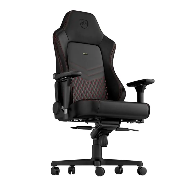 Игровое кресло Noblechairs Hero, Натуральная кожа, Черный | Красный