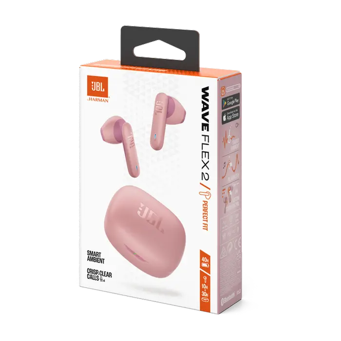 Наушники JBL. Wave Flex 2, Розовый