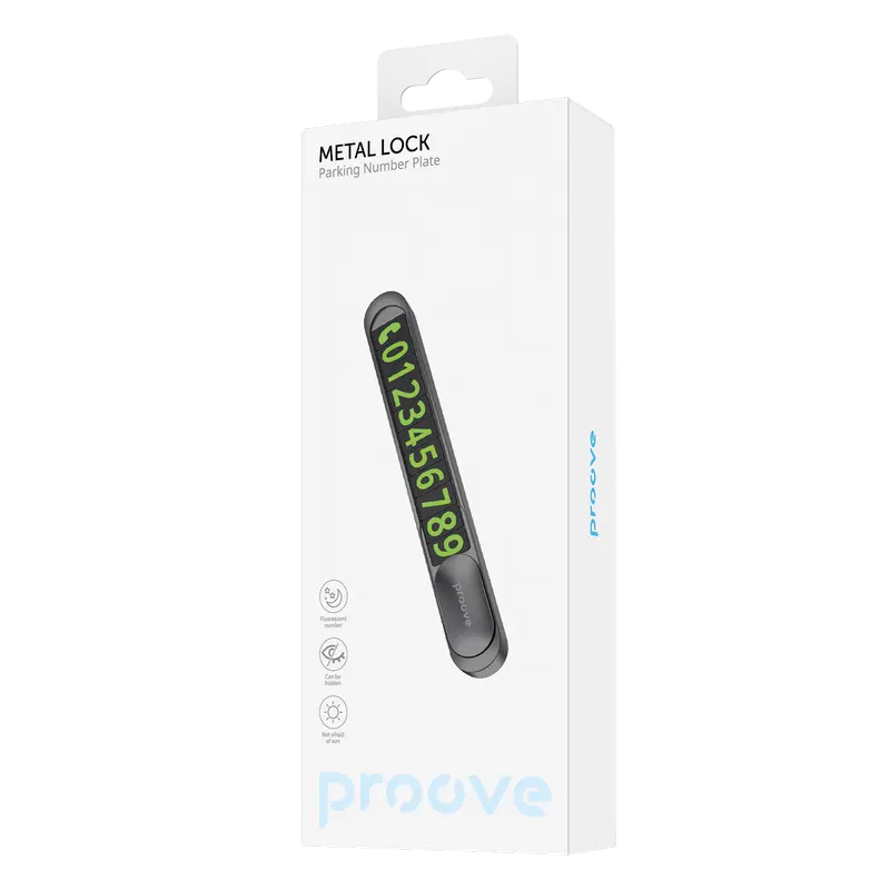 Cartela de parcare Proove Metal Lock, Gri inchis