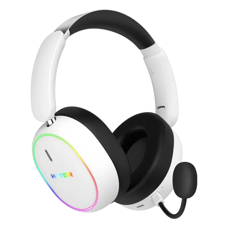 Stand pentru căști gaming HATOR Phoenix 2, Bluetooth/USB, Alb