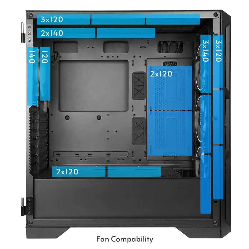 Carcasă PC Chieftec APEX Lumo, Midi-Tower, Fără PSU, Negru