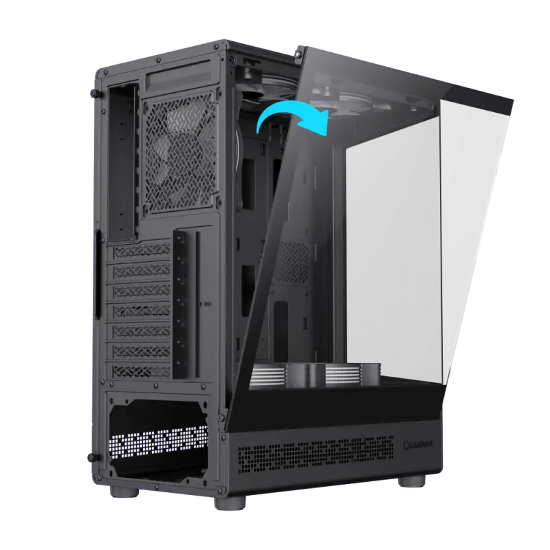 Компьютерный корпус Gamemax Vista COC AB, Midi-Tower, Без блока питания, Чёрный