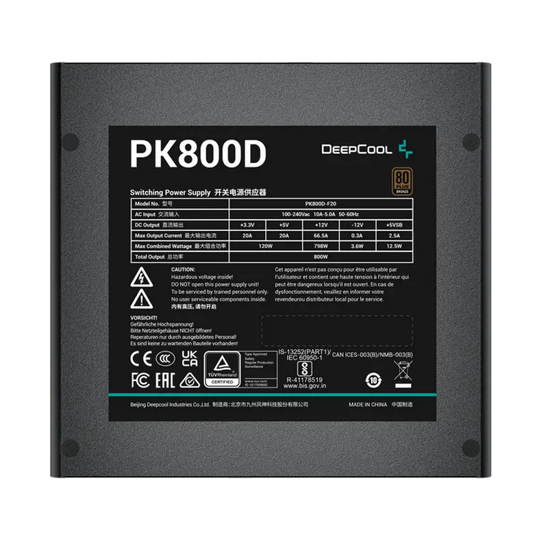 Sursă Alimentare PC Deepcool PK800D, 800W, ATX, Nemodular