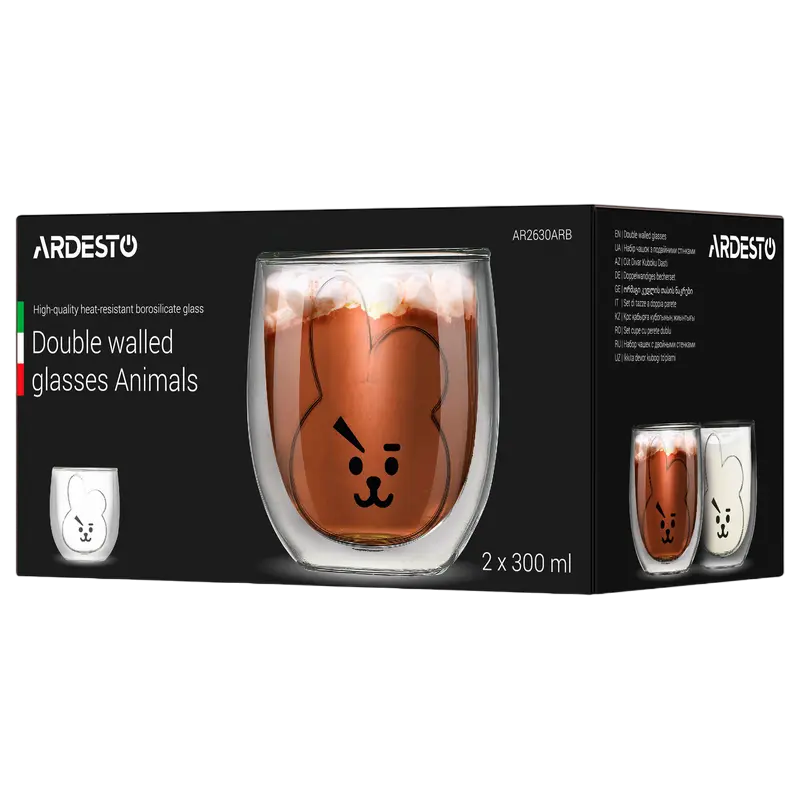 Set de pahare Ardesto 300 ml 2 bucs, Transparent