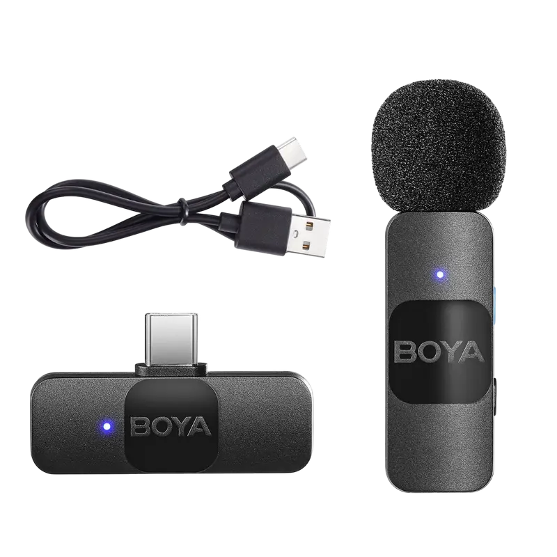 Microfon portabil pentru înregistrare vocală Boya BY-V10, Fără fir, Negru