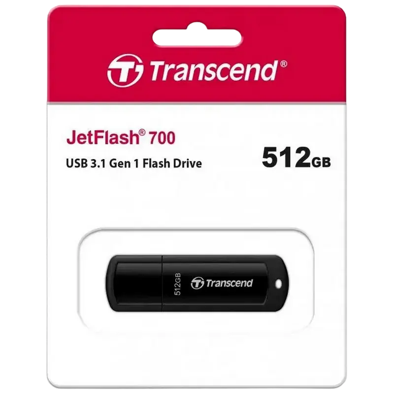 Memorie USB Transcend JetFlash 700, 512GB, Negru