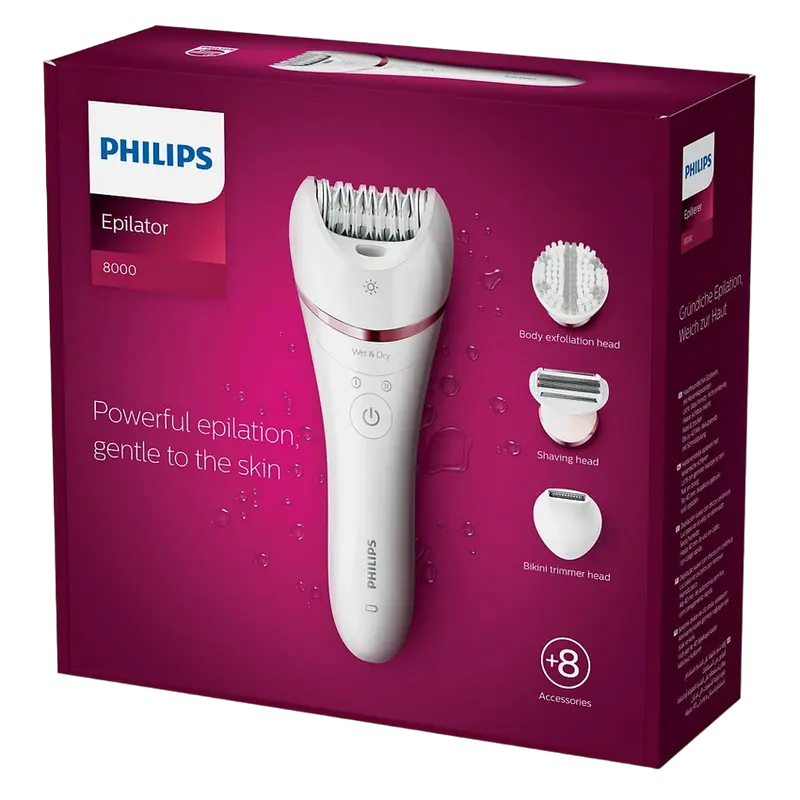 Epilator Philips BRE735/00, Alb | Roz
