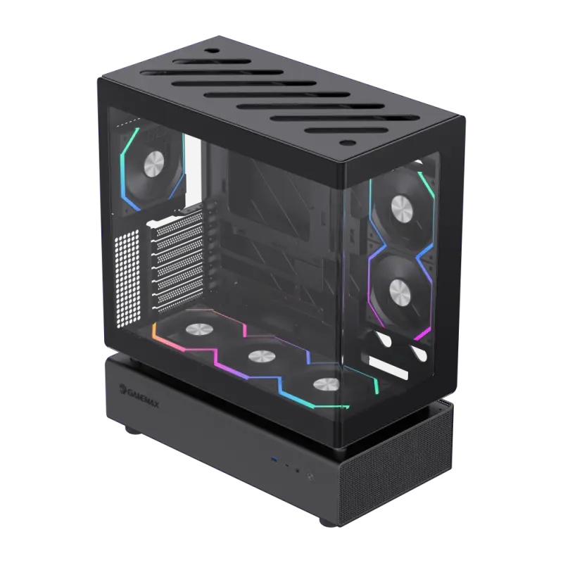 Carcasă PC Gamemax N80 BK, Midi-Tower, Fără PSU, Negru