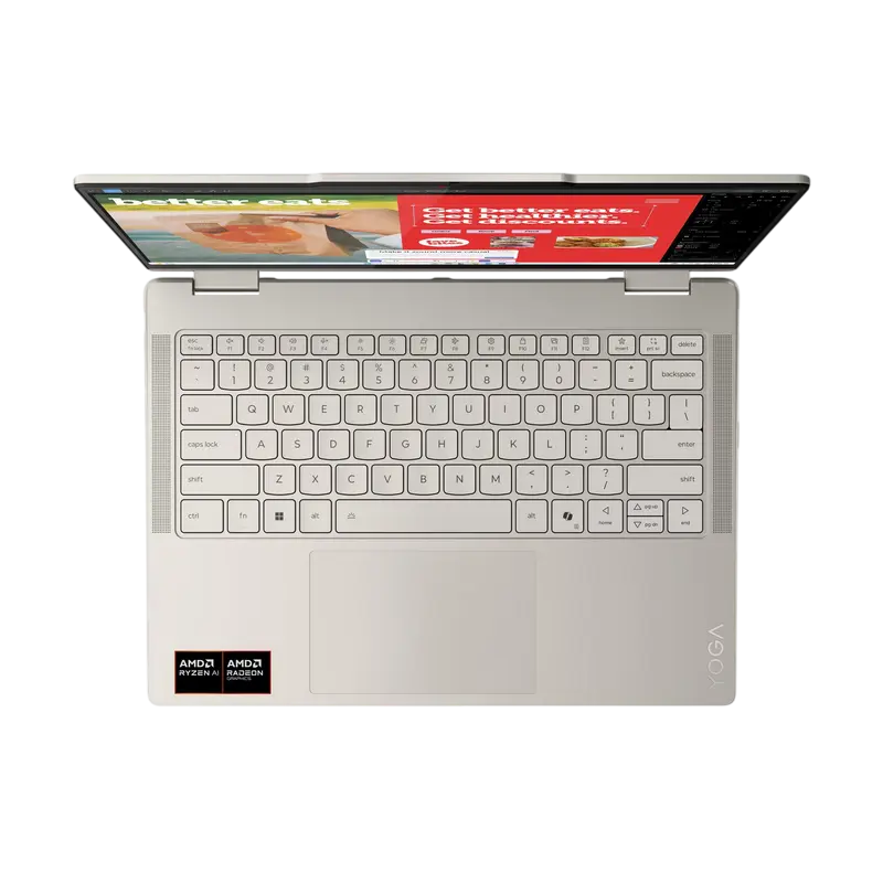 Ноутбук 14" Lenovo Yoga 7 2-in-1 14APK10, Seashell, AMD Ryzen AI 5 340, 24Гб/1024Гб, Без ОС