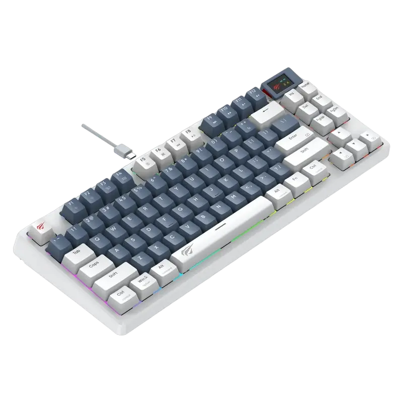 Клавиатура Havit KB884L, Проводное, Белый | Синий