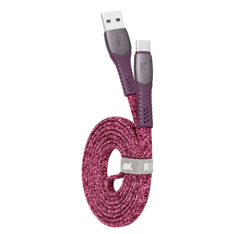 Cablul pentru încărcare și sincronizare Rivacase PS6102 RD12, USB Type-A/USB Type-C, 1,2m, Roșu