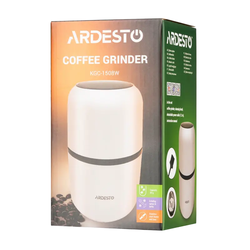 Râșniță de cafea Ardesto KGC-1508W, Alb