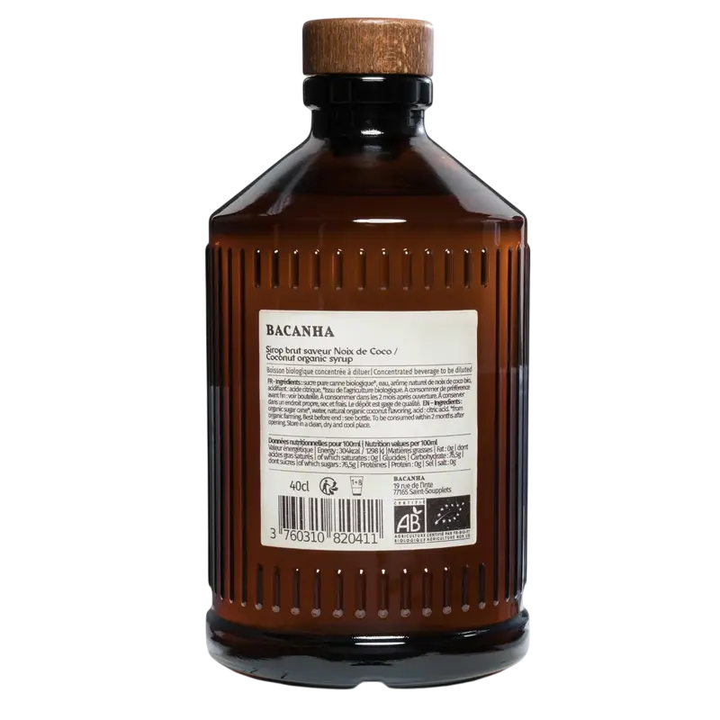 Sirop Bacanha Brut Noix de Coco, 400 ml