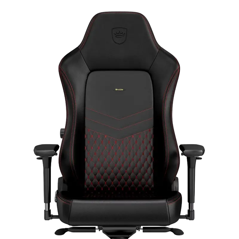 Игровое кресло Noblechairs Hero, Натуральная кожа, Черный | Красный