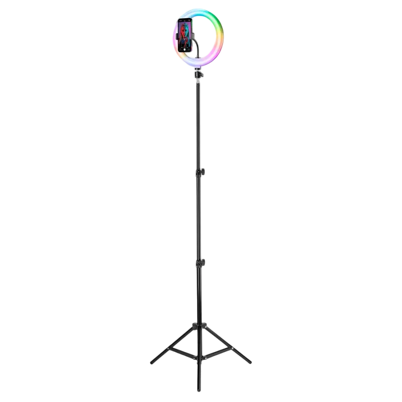 Cameră rotundă Cellularline Selfie Ring Pro Multicolor – Universală, Negru