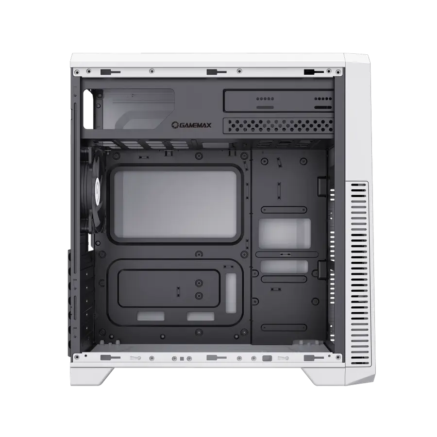 Carcasă PC Gamemax G561E-WH, Midi-Tower, Fără PSU, Negru | Alb