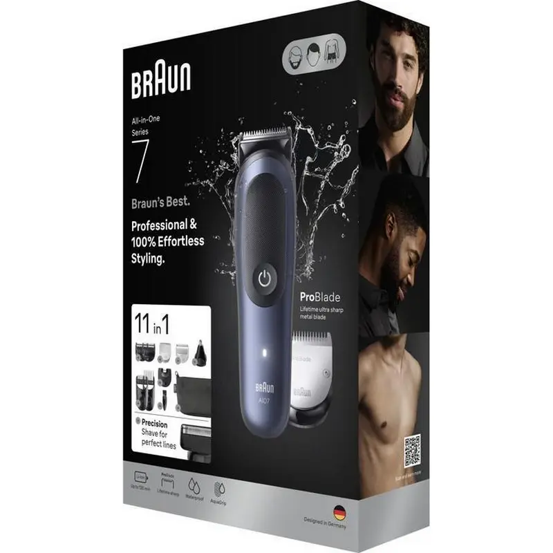 Trimmer pentru bărbați Braun AIO7540, Albastru