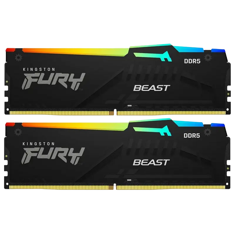 Оперативная память Kingston FURY Beast RGB, DDR5 SDRAM, 6000 МГц, 64Гб, KF560C30BBAK2-64