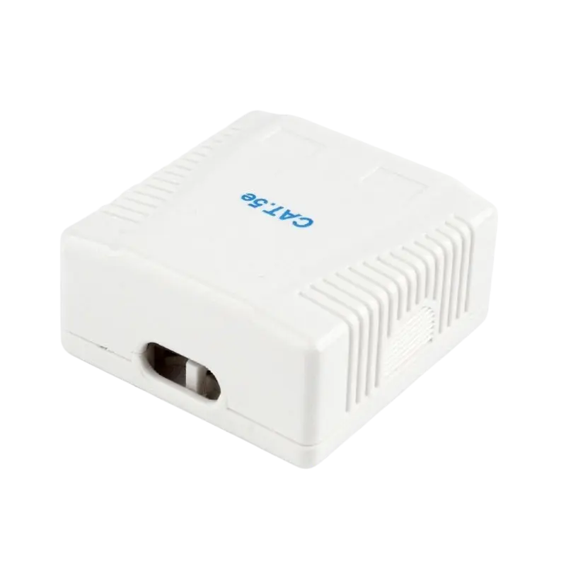 Priză pentru montaj pe perete Cablexpert NCAC-2F5E-01, Alb