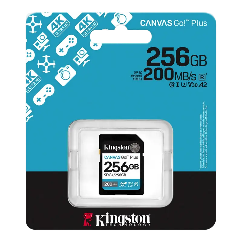 Card de Memorie Kingston Canvas Go! Plus, 256GB (SDG4/256GB)