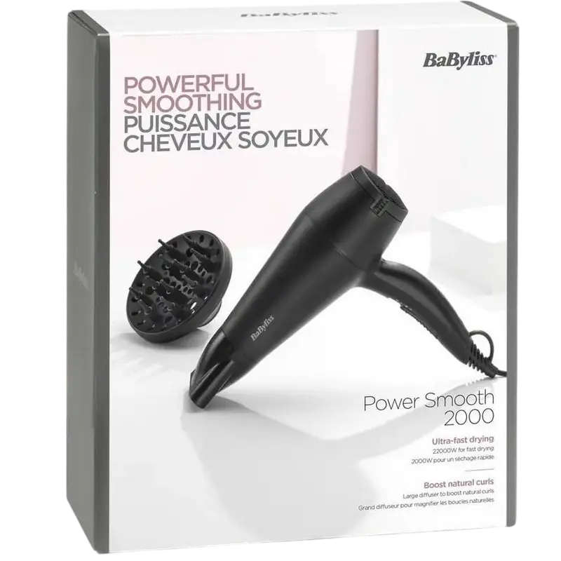 Uscător de păr BaByliss D215DE, 2000W, Negru