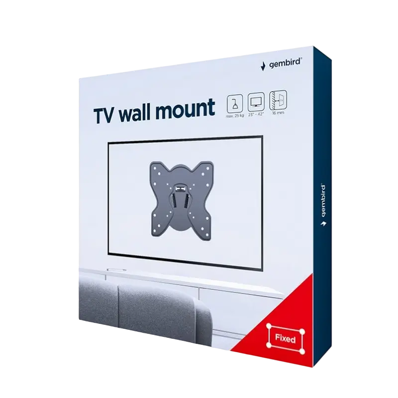 Suport fixat pe perete Gembird WM-42F-03, Negru