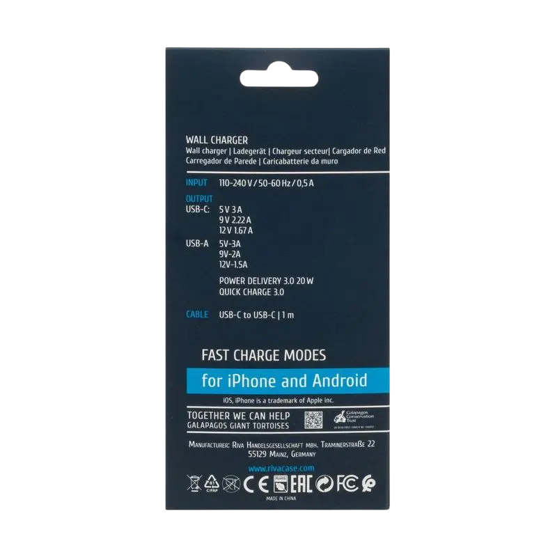 Încărcător Rivacase PS4102 WD4, 20W, Alb