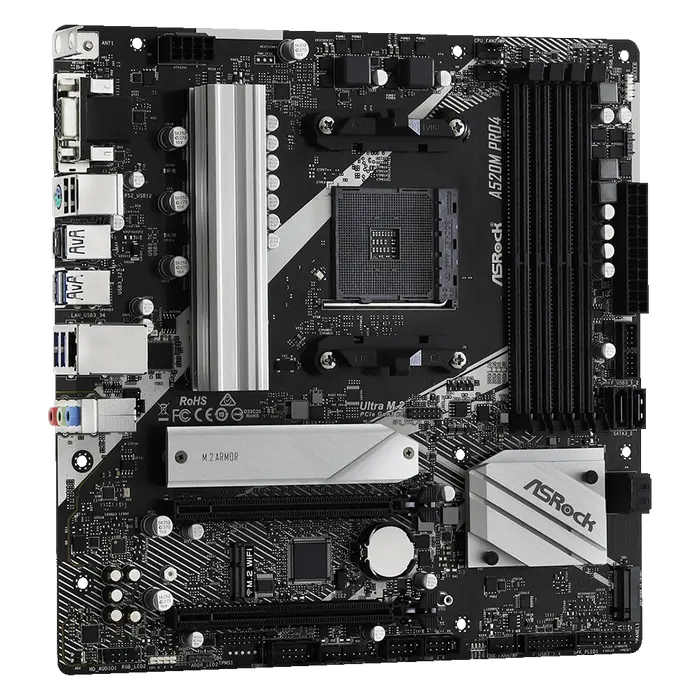 Placă de bază ASRock A520M PRO4, AM4, AMD A520, Micro-ATX