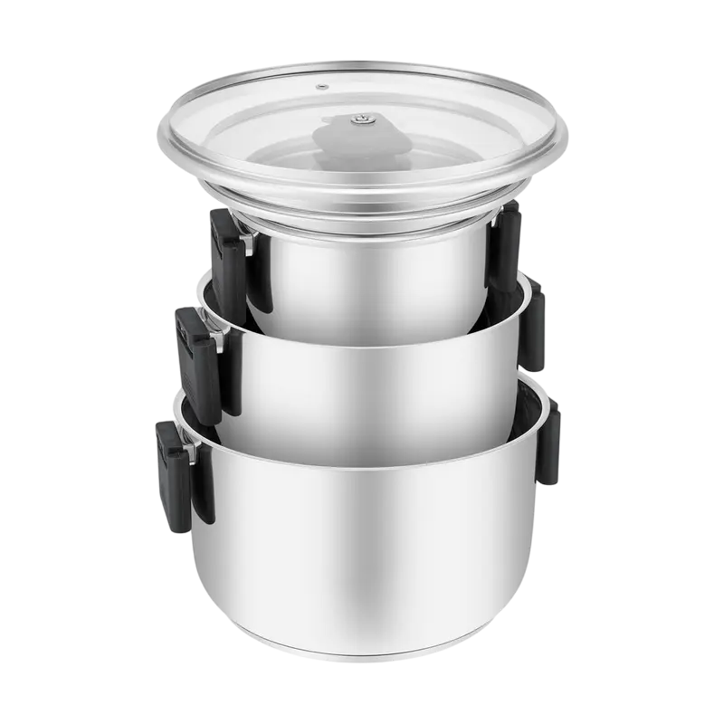 Набор кастрюль RESTO 92214, Нержавеющая сталь