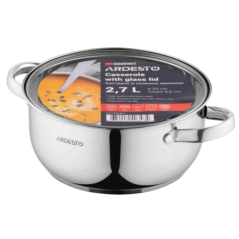 Кастрюля Ardesto AR1926BC, 2,7л, 20см, Нержавеющая сталь