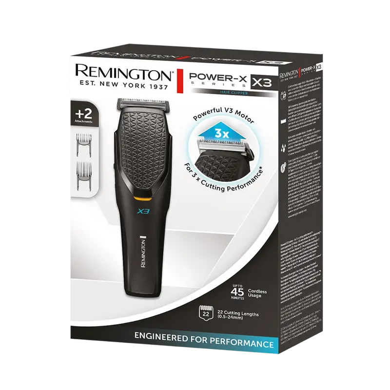 Aparat de tuns Remington Power X Series X3 HC3000, Negru