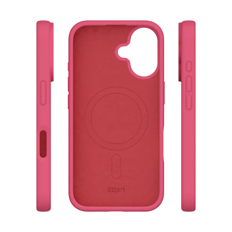 Чехол Etteri Silicone Mag для Apple iPhone 16, Raspberry