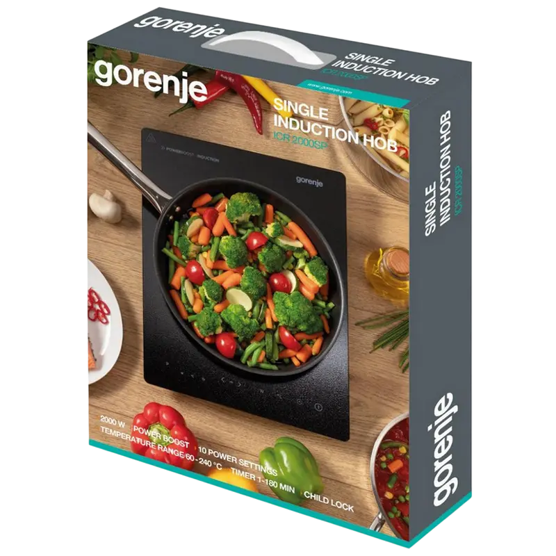 Plită de masă cu inducție Gorenje ICR2000SP, Negru
