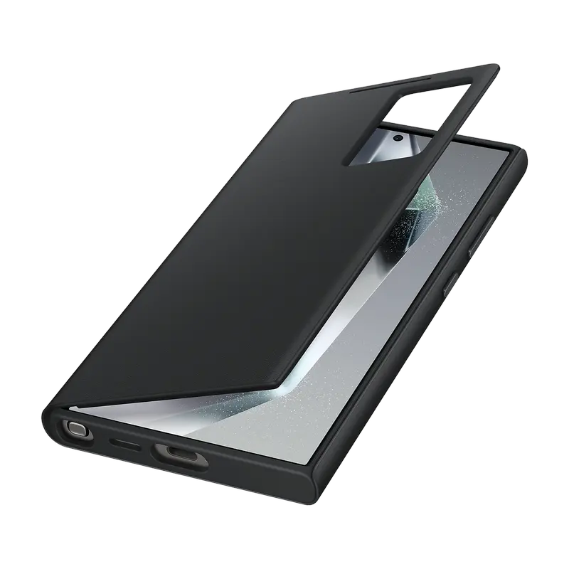 Husa carte Samsung Smart View Wallet pentru Galaxy S24 Ultra, Negru