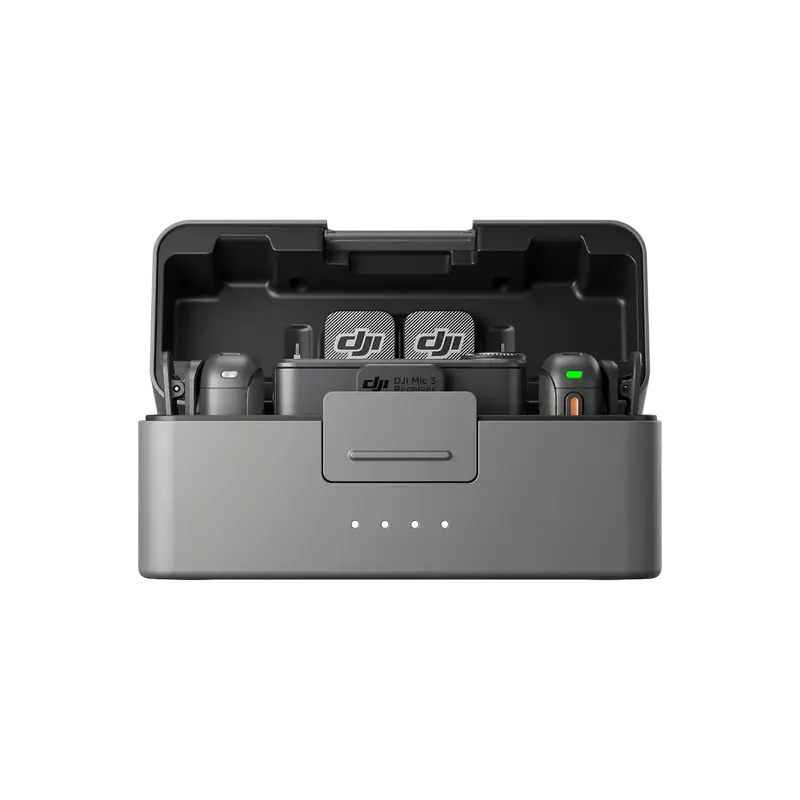 Microfon portabil pentru înregistrare vocală DJI Mic 3 (2 TX + 1 RX + Charging Case), Fără fir, Negru