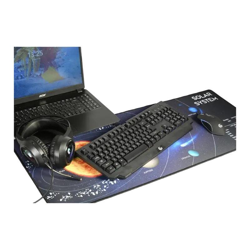 Mouse Pad pentru jocuri Gembird MP-SOLARSYSTEM-XL-01, Large, Negru