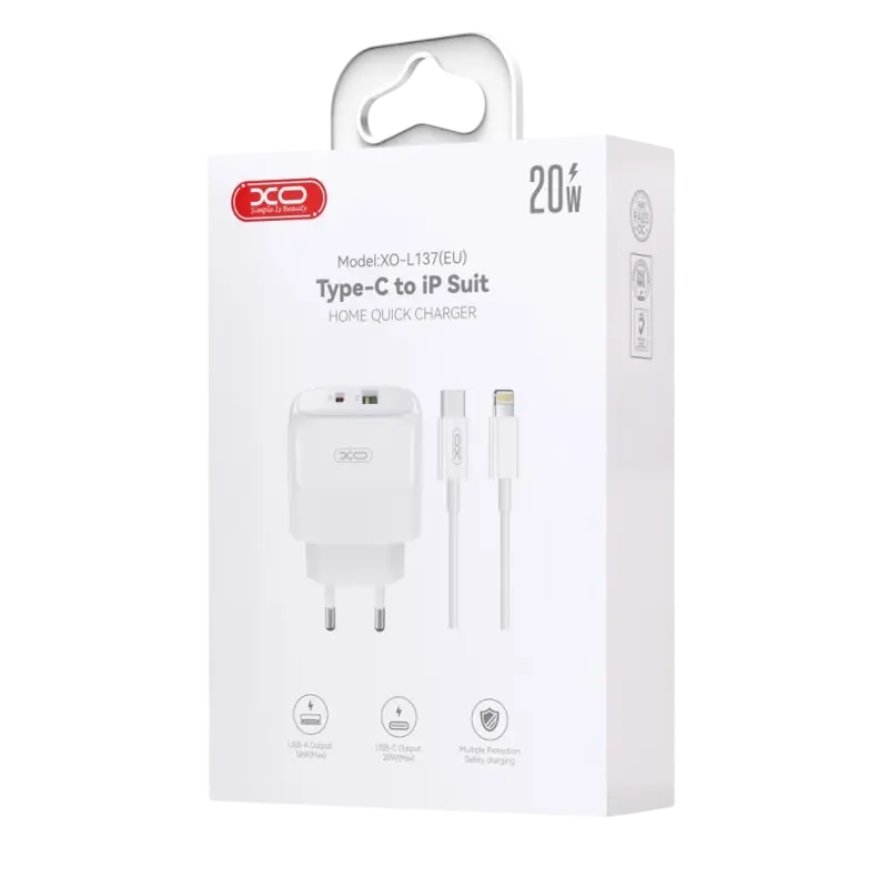 Încărcător XO L137, 20W, Alb