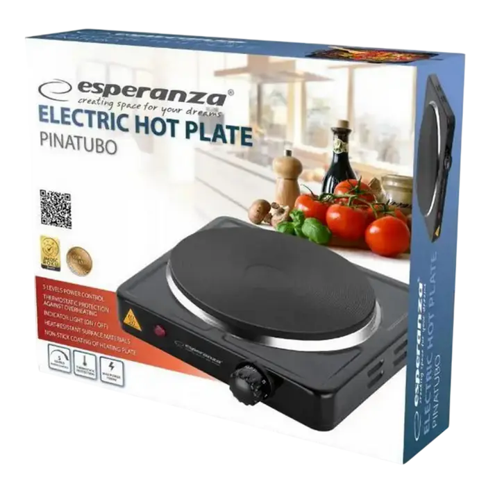 Электическая настольная плита Esperanza EKH002K, Чёрный