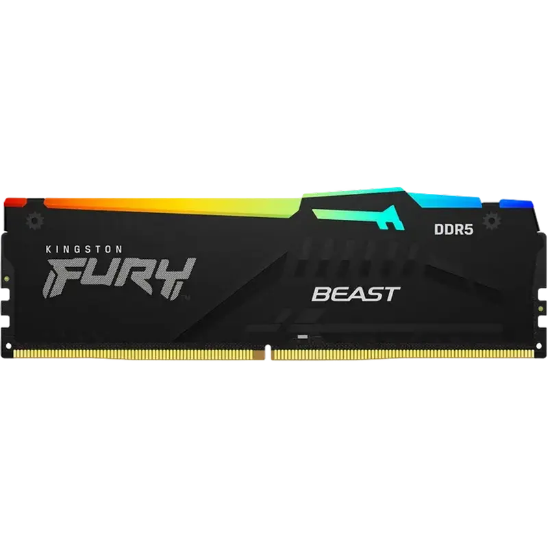 Memorie RAM Kingston FURY Beast RGB, DDR5 SDRAM, 6400 MHz, 32GB, KF564C32BBEAK2-32