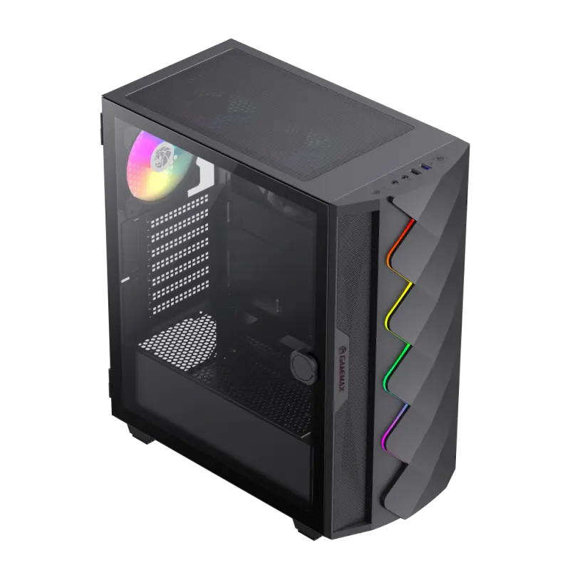 Carcasă PC Gamemax Diamond CP, Midi-Tower, Fără PSU, Negru