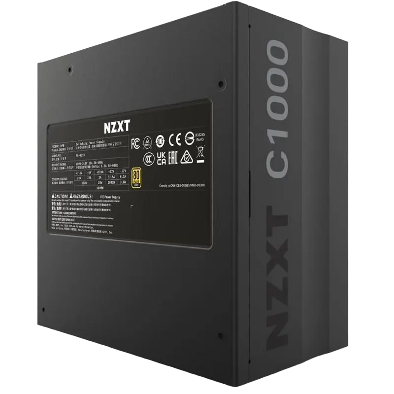 Sursa de alimentare pentru calculatoare NZXT C1000, 1000W, ATX, Complet modulară